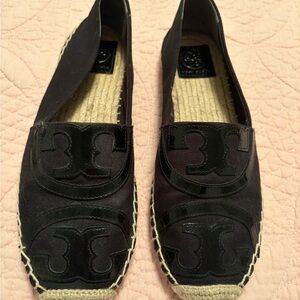 Tory Burch Black Canvas Espadrilles